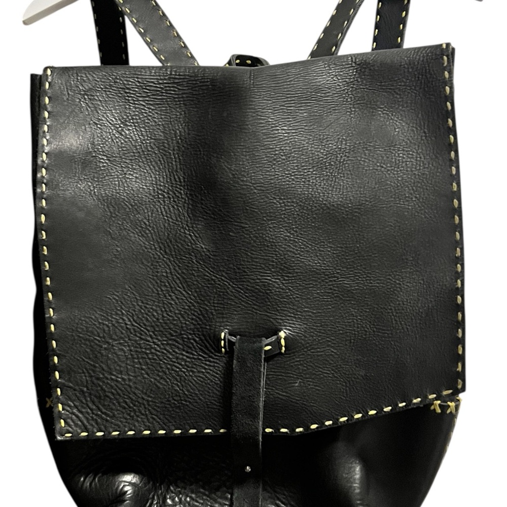 Cindy Kirk Handmade Black Leather Backpack